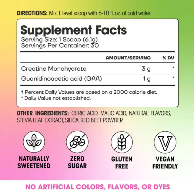 Fit & Lean My Lean Creatine Rainbow Sherbert, 183 g 2
