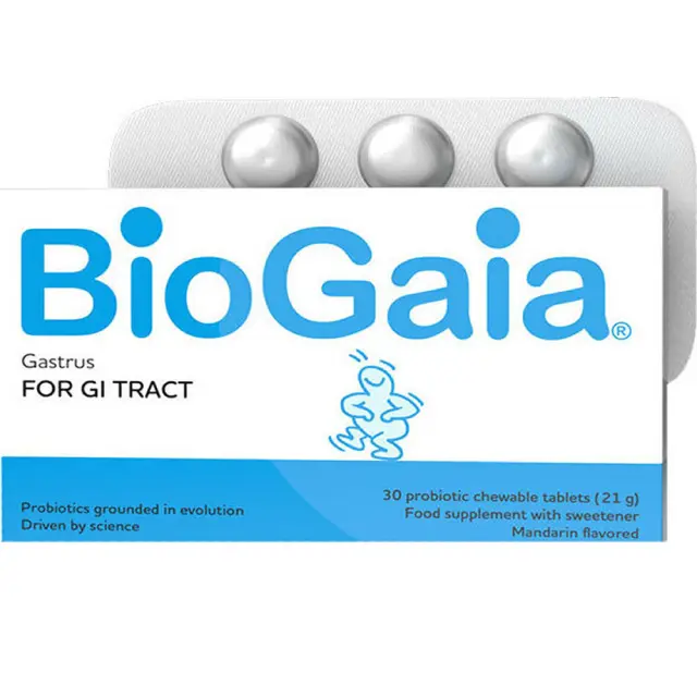 BIOGAIA Gastrus 30 Μασώμενα Δισκία - Συμπλήρωμα Διατροφής Με Προβιοτικά & Γεύση Μανταρίνι 2