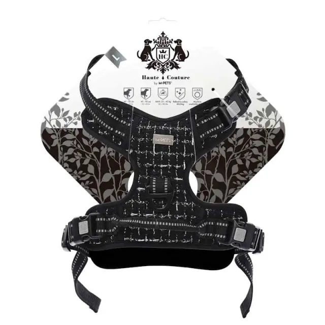 M Pets Haute Couture Επιστήθιο H Harness Μαύρο Μαύρο - L 3