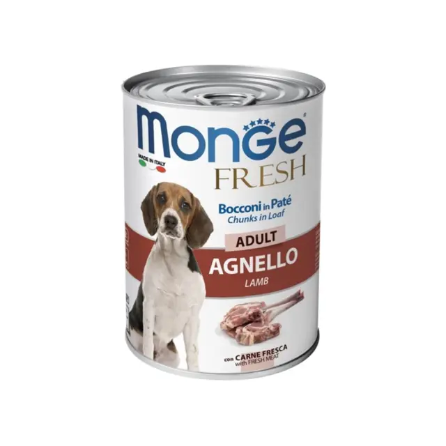 Monge Dog Pate & Chunks Adult Lamb Κονσέρβα Σκύλου με Πατέ και Κομμάτια Αρνιού 400gr