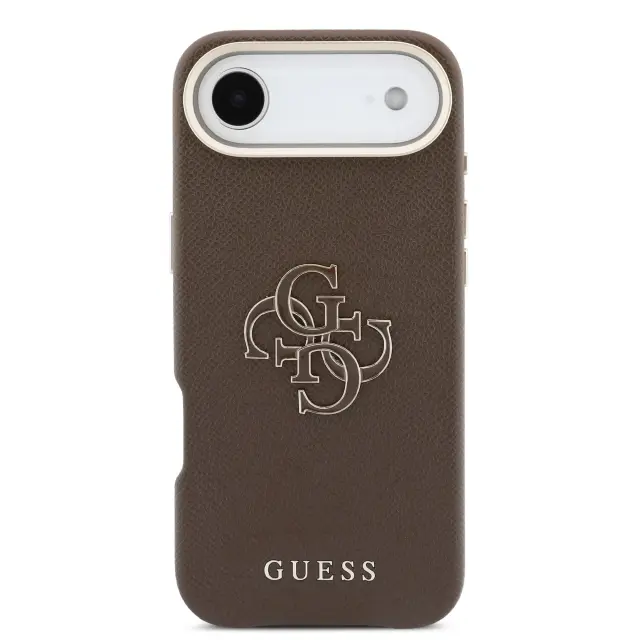 Guess PU Grained 4G Resin Metal Logo Case for iPhone Air Brown 3