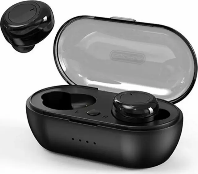 Ασύρματα ακουστικά Bluetooth με βάση φόρτισης και μικρόφωνο - EZRA TWS06 ΜΑΥΡΟ