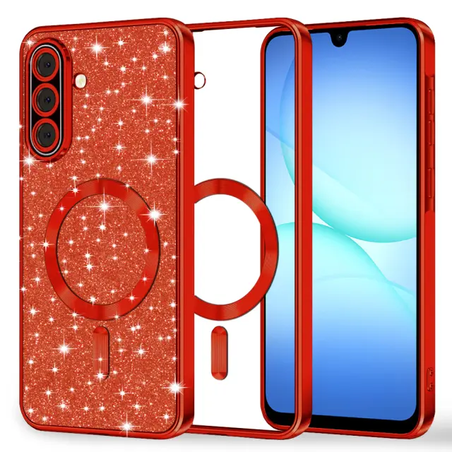 Techsuit® -Luxury Glitter MagSafe Θήκη για Galaxy A17/ A18 - Red.