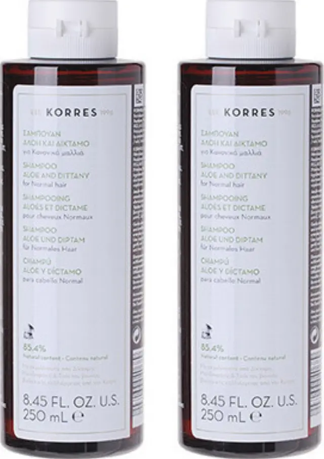 Korres Aloe & Dittany Σαμπουάν Γενικής Χρήσης για Κανονικά Μαλλιά 2x250ml 3