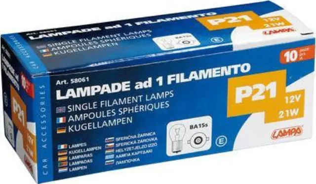 Lampa P21W Single Filament Lamp 12V 10τμχ 58061