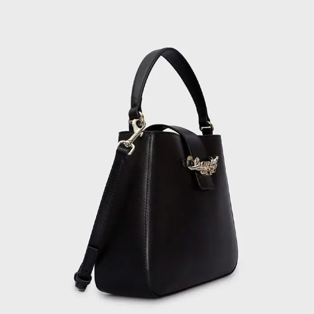 Tommy Hilfiger - Γυναικεία Τσάντα Ώμου/Χειρός Th Luxe Satchel AW0AW15606-BDS Μαύρο 3
