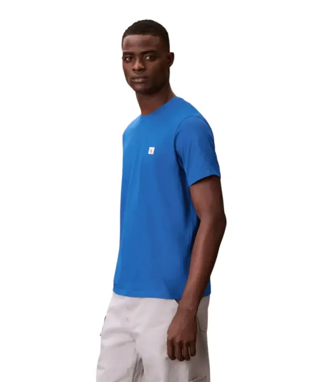 Calvin Klein - Ανδρικό T-shirt Cotton Badge Regular Fit LV04RC272G-2ZU Μπλε Ρουαγιάλ 2