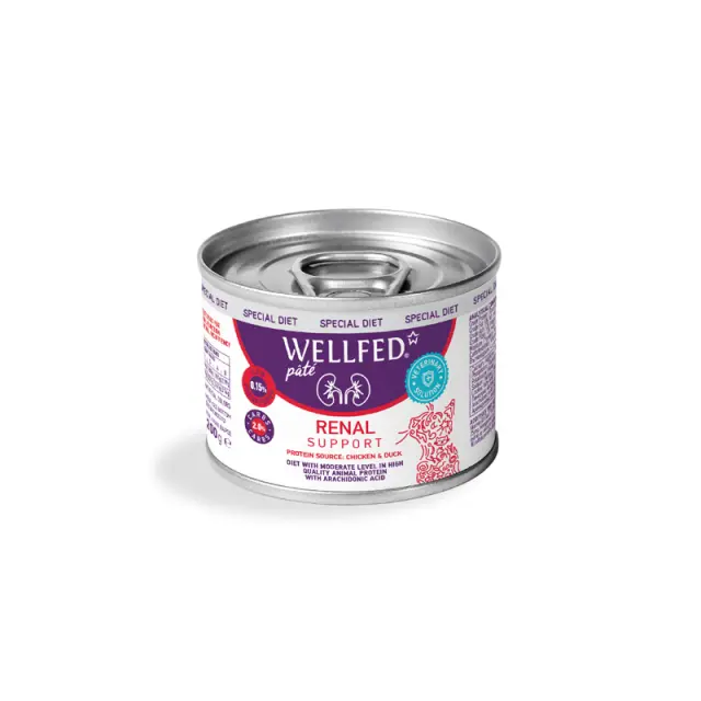 Wellfed Cat Renal Πατέ με Κοτόπουλο και Πάπια 200gr Μονόχρωμο