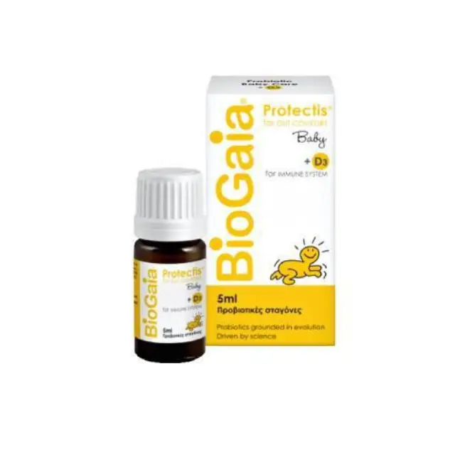 BioGaia | ProTectis Baby Drops + D3 Προβιοτικό σε Σταγόνες για την Αντιμετώπιση των Κολικών του 1ου τριμήνου στα Βρέφη | 5ml