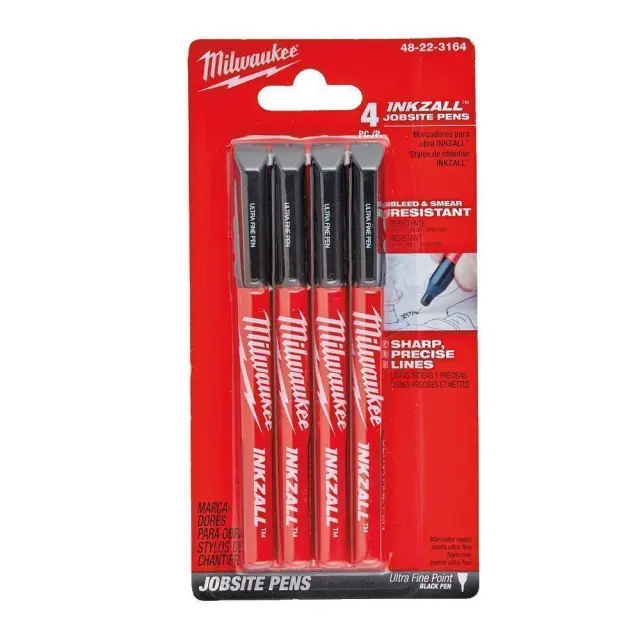 Milwaukee 48223164 - Ανεξίτηλοι Μαρκαδόροι Μαύροι 4τεμάχια 2