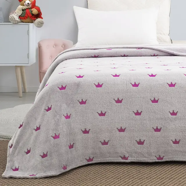 Κουβέρτα 160x220 Μονή Flash-Fleece Beauty Home 6144 Γκρι 100% Πολυέστερ 2