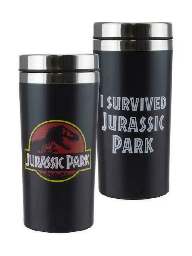Paladone Jurrasic Park Κούπα Μεταλλική Μαύρη 2