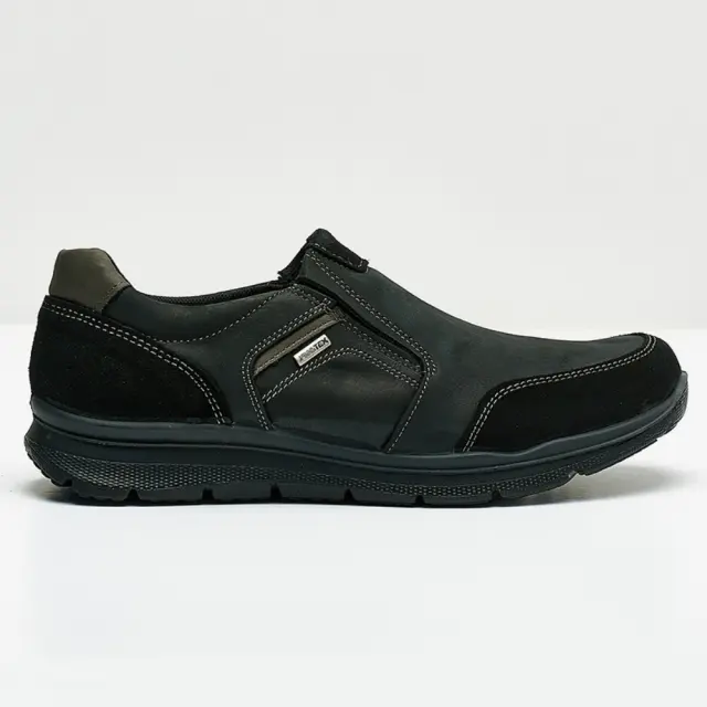 Imac Μοκασίνια-Loafers Ανδρικό Δέρμα Suede/Δέρμα Nubuck Μαύρο IMA/253138 NERO/GRIGIO
