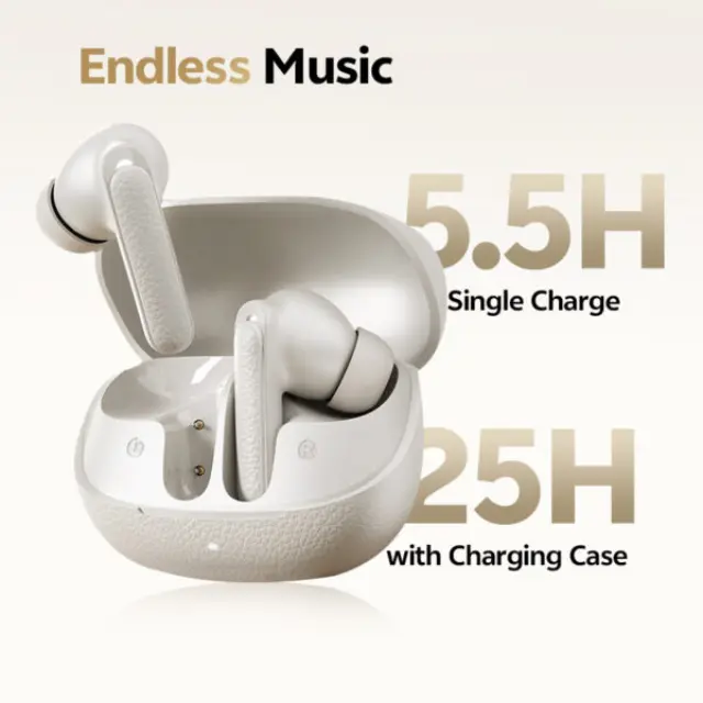 QCY Buds ANC HT15 Cream Grey TWS Ακουστικά Bluetooth – 45dB Adaptive ANC, 5 Mic ENC, 35h Αυτονομία 3