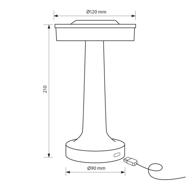 LED Φωτιστικό Επαναφορτιζόμενο Touch+USB Type C Λευκό 2Watt JULIE CCT IP54 VIV005139 2