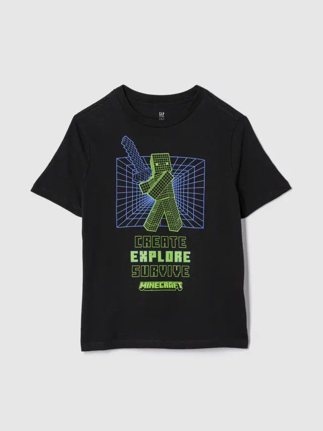 Μαύρη GapKids &# Minecraft Graphic Μπλούζα true black - M