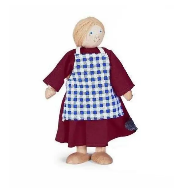 Pin Toys Αγρότισσα κουκλόσπιτου ξύλινο κουκλάκι με εύκαμπτα μέλη