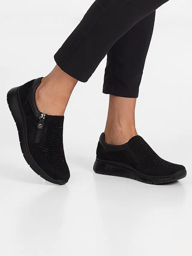 Imac Sneakers Γυναικείο δέρμα Nubuck Μαύρο IMA/256311 NERO/NERO 2