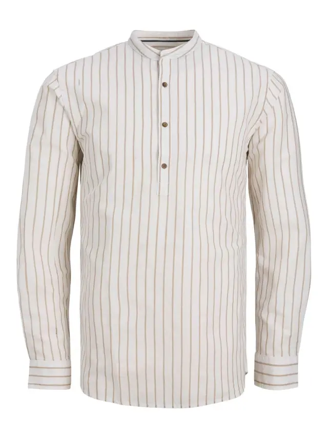 JPRBLASUMMER HALF PLACKET SHIRT L/S SN Sand