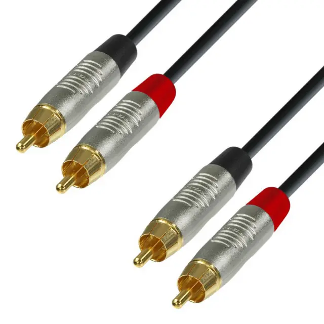 Adam Hall K4TCC0150 4Star Series Καλώδιο Audio 2xRCA - 2xRCA 1,5m Μαύρο