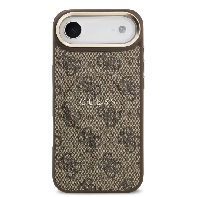 Guess PU Leather 4G Gold Frame MagSafe Case for iPhone Air Brown 3