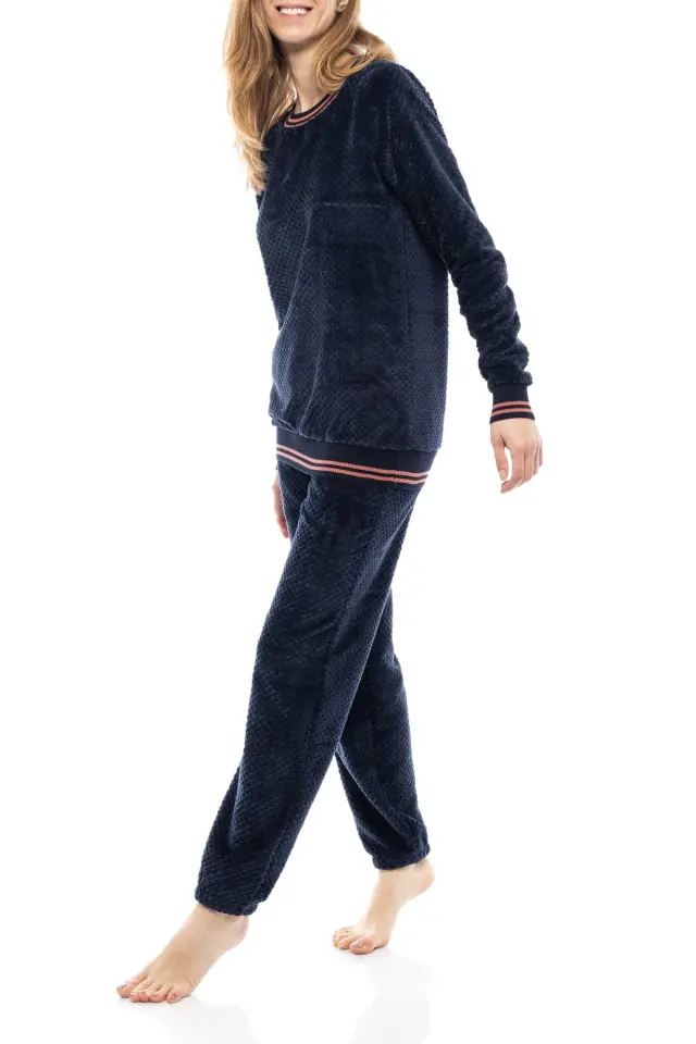 WN-1054 - Yacht Blue - PYJAMA FLEECE WAFFLE - S 3