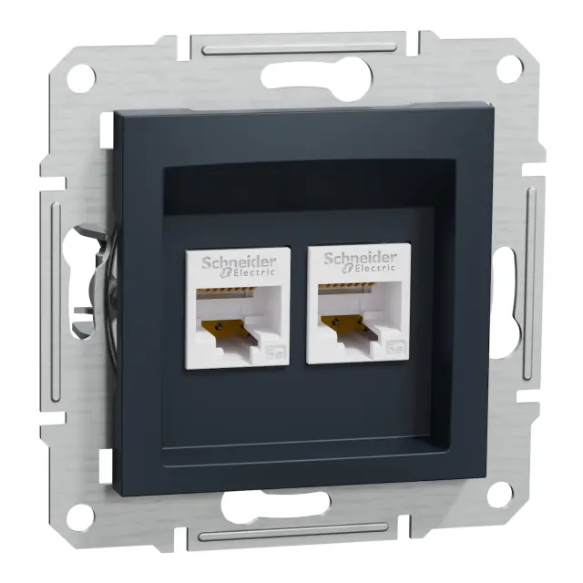 Asfora - double Data socket - RJ45 cat5e UTP, wo frame, anthracite