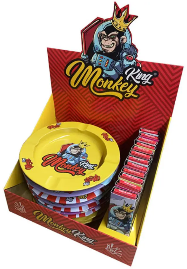 Monkey King Χαρτάκια - Classic King Size Slim με Τζιβάνα & Μεταλλικό Τασάκι Purrple 2