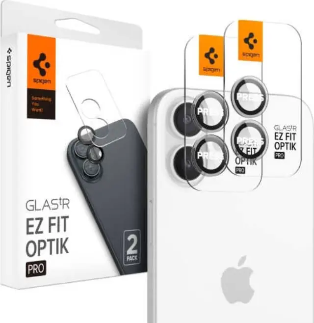 Spigen Optik Pro Glas.tr ”ez Fit” Camera Protector 2-pack Iphone 16 / 16 Plus / 17 Crystal Clear