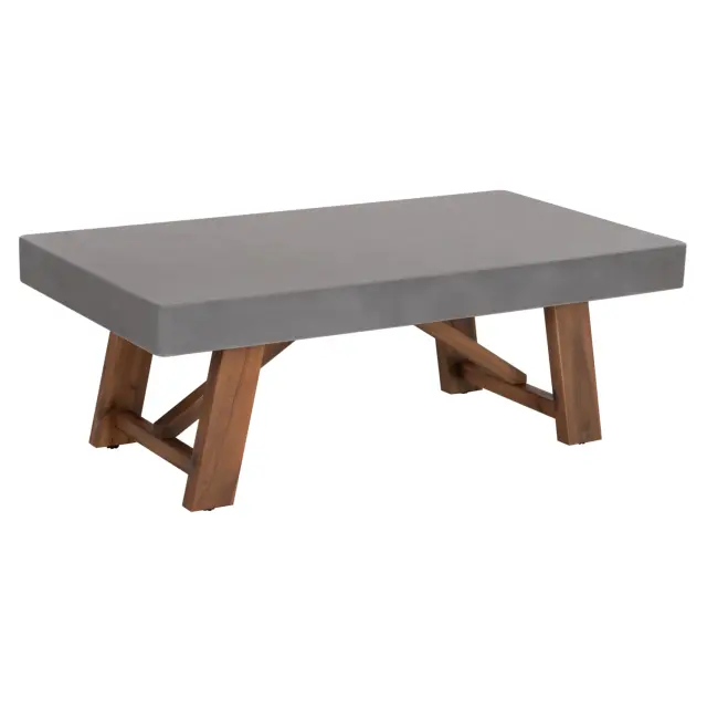 ΤΡΑΠΕΖΙ ΜΕΣΗΣ FB96595.01 ΓΚΡΙ FIBER CEMENT--ΞΥΛΟ ΑΚΑΚΙΑΣ 130x70x45Υεκ.