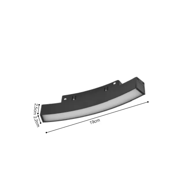 Inlight Γραμμικό φωτιστικό LED 6W 3CCT για Curved μαγνητική ράγα σε μαύρη απόχρωση D:19x2,2x2,5cm (TMC0011-Black) 2