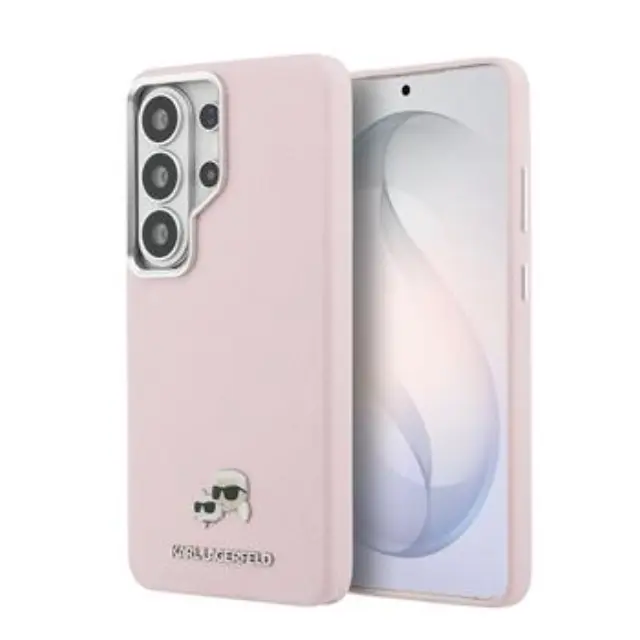 Karl Lagerfeld Grained PU Leather K&CH Heads Magnetic Case for Samsung Galaxy S26 Ultra Pink