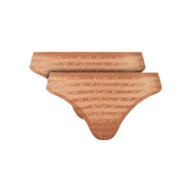 Emporio Armani Γυναικείο Brazil Logo Pattern - Διπλό Πακέτο, Χρώμα Cacao