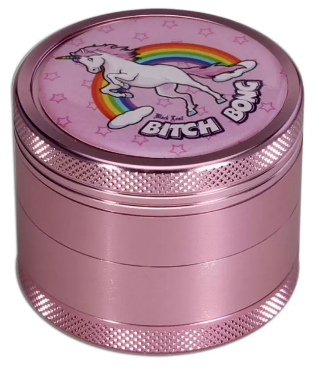 Grinder Τρίφτης 50mm Αλουμίνιο Σχέδιο Bitch Bong Pink - 4 Parts