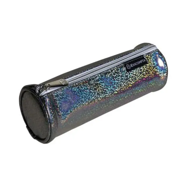 Exacompta Κασετίνα Βαρελάκι Glitter Round 1 θήκη Τιρκουάζ (52770E)