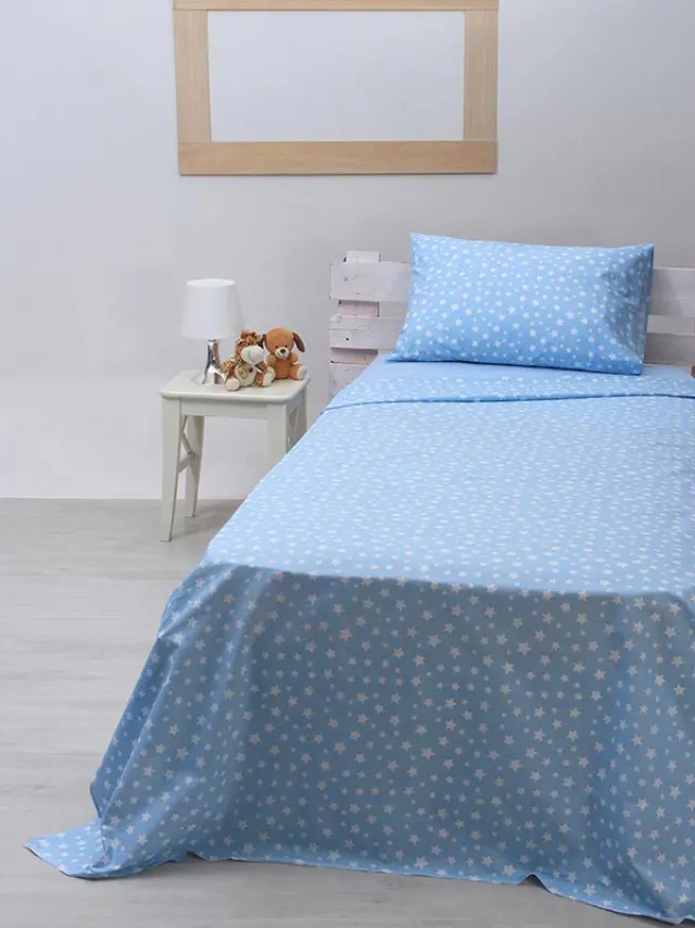 Σετ Σεντόνια cotton feelings 22 blue Μονό (165x270) Sunshine