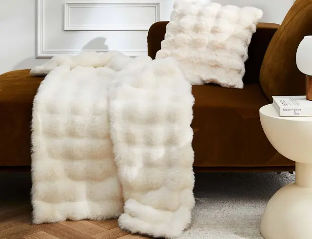 Κουβέρτα Mounty Douceur d'intérieur με εσωτερική επένδυση fleece και διαστάσεις 180x220cm - White 1612840
