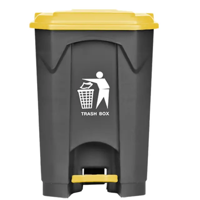 Delta Cleaning Πλαστικός κάδος απορριμμάτων με πεντάλ 68lt Κίτρινο / ΚΠ68Υ