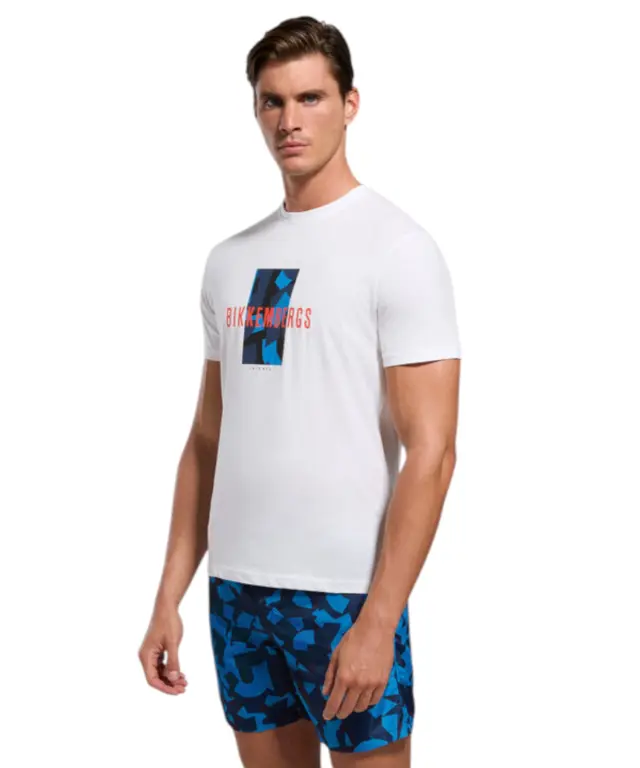 Bikkembergs - Ανδρικό T-shirt Κοντομάνικο BKK3MTS03-WHITE Λευκό - XL 2