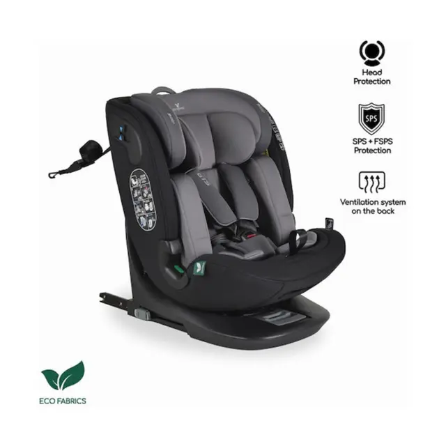 Cangaroo Παιδικό Κάθισμα Αυτοκινήτου Isofix GTS 40-150cm Charcoal Grey 3801005153213 2