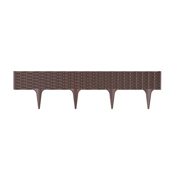 Prosperplast IBRA-R222 Φράκτης κήπου πλαστικός Garden Border (5τμχ) 3,90m ×18,5Υcm Καφέ /103756