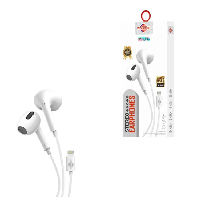 Wisdomup Ενσύρματα Ακουστικά Stereo με Lightning Σύνδεση EJ-19 - Wired Stereo Earphones with Lightning Connector 68254