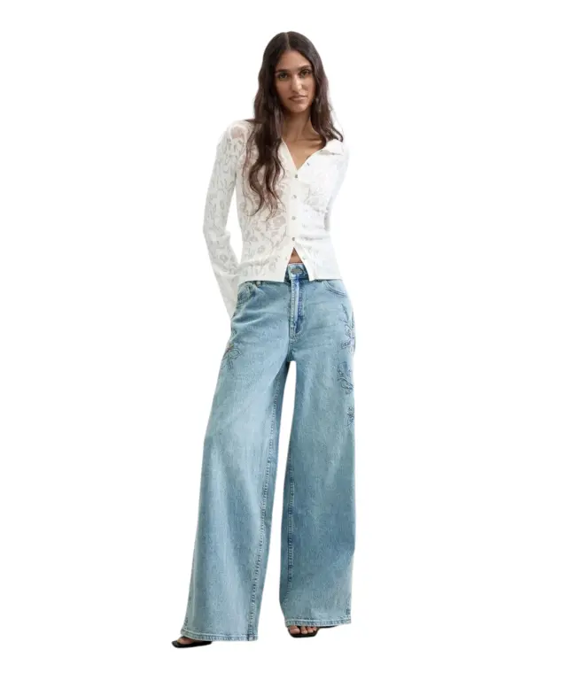 Desigual - Γυναικείο Τζιν Παντελόνι Fairy 26WWDD24-5007 Μπλε Ανοιχτό 2