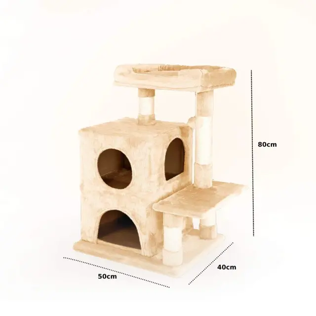 Ονυχοδρόμιο Γάτας 4 Επιπέδων Μπεζ 50x40x80cm
