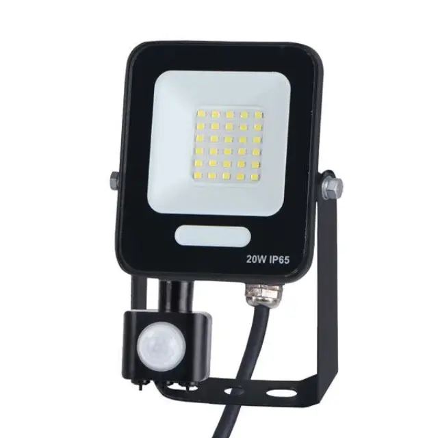 Προβολέας LED 20W Με Περιστρεφόμενο Αισθητήρα Κίνησης IP54 6500K PLUS Μαύρο