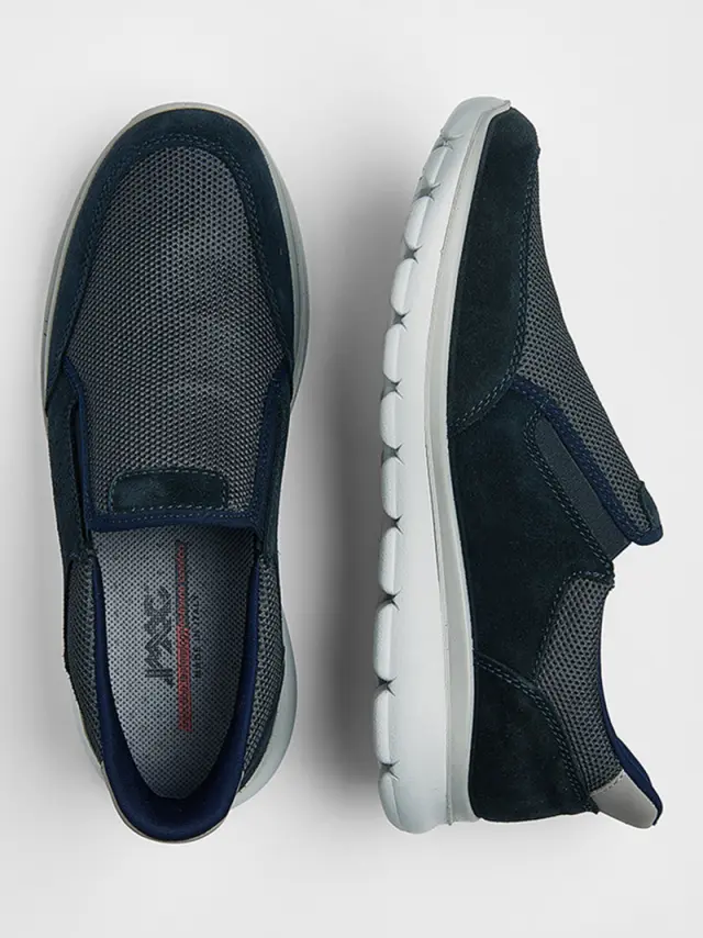Imac Sneakers Ανδρικό ύφασμα/δέρμα Nubuck Μπλέ IMA/752090 BLUE 3