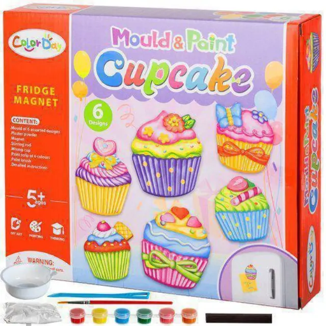 Σετ κατασκευής για μαγνητάκια ψυγείου, DIY - Cupcakes