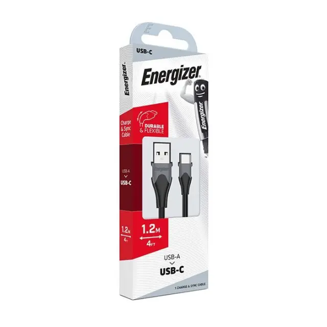 ENERGIZER C610CGBK - ΚΑΛΩΔΙΟ USB 2.0 A ΣΕ USB TYPE-C 1.2m ΜΑΥΡΟ - ΓΚΡΙ 2