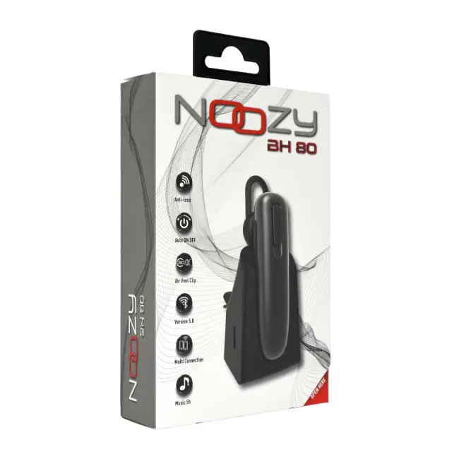 Bluetooth Hands Free Noozy BH80 V.5.0 με Βάση Φόρτισης Επιτραπέζια και Αεραγωγού Αυτόματης Ενεργοποίησης Multi Pairing Γκρι 2