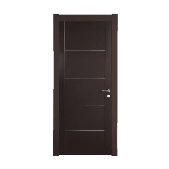 Εσωτερική πόρτα χειροποίητο Wenge με inox / KP122
